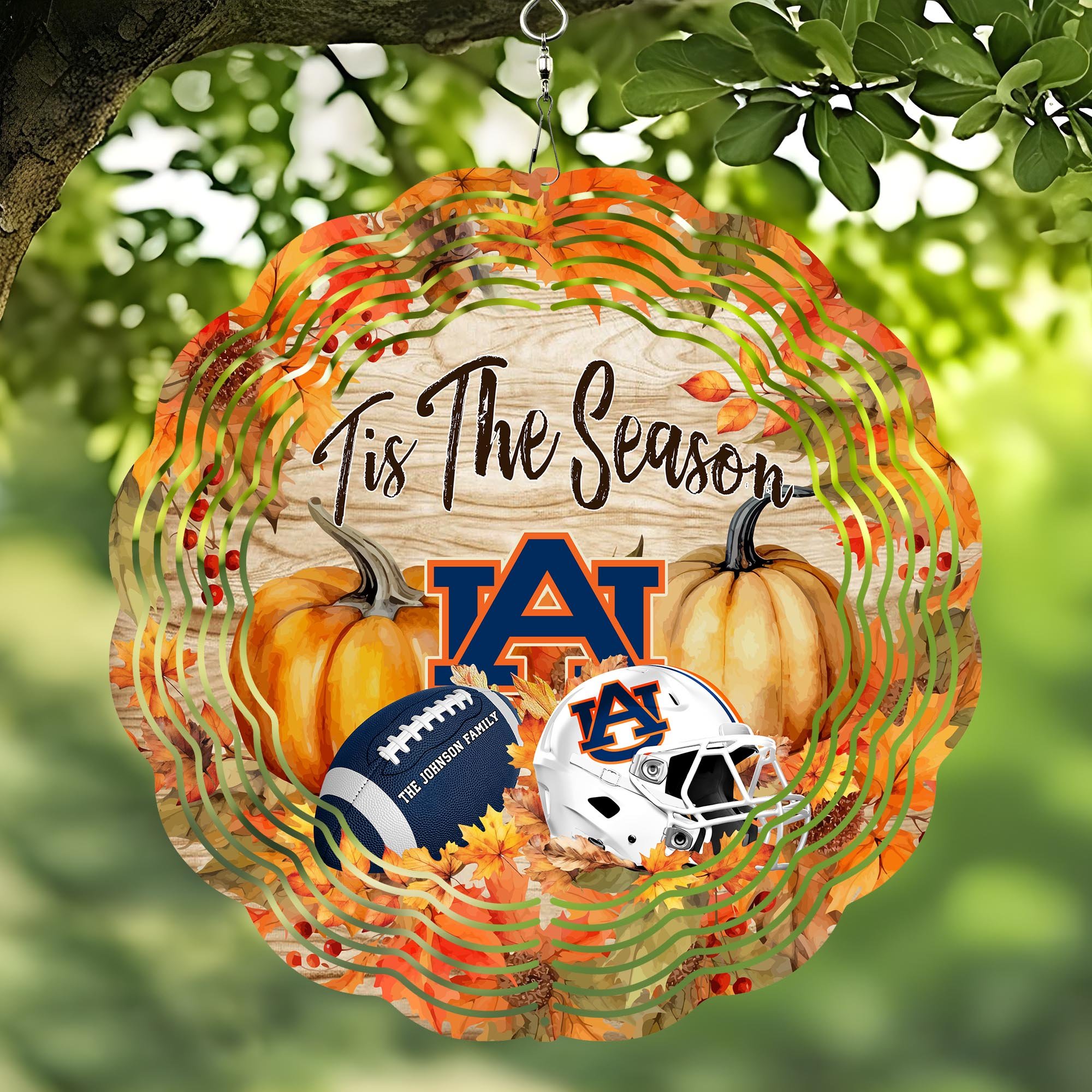 Auburn Tigers Wind Spinner Custom Family Name And Choose Your Quotes, Sport Wind Spinner, Sport Lover Gifts ETRG-59864